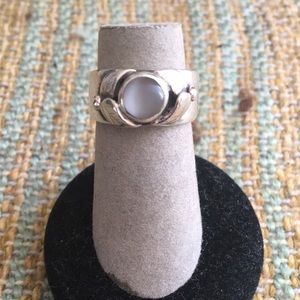 Chunky Moonstone 925 Sterling Silver Ring